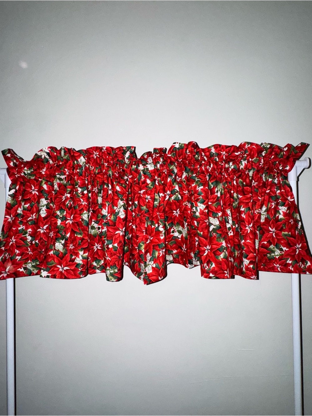 Set of 2 New!! Poinsettias Holiday Valance’s